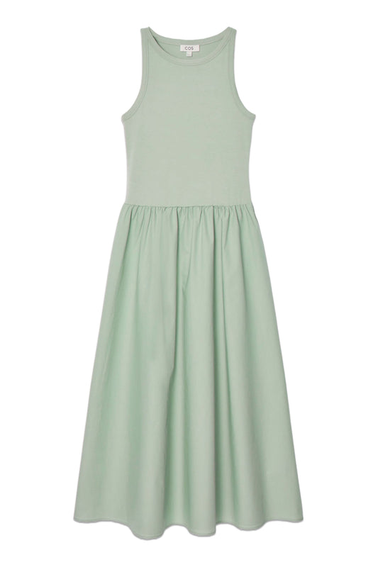 Contrast-panel Maxi Dress