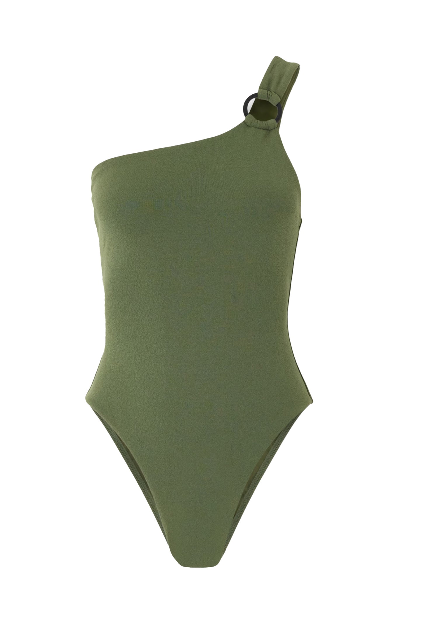 Ring One-Shoulder Embellished Recycled-Crepe Swimsuit