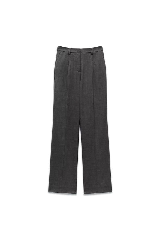 Carla Wide Leg Tailored Trousers Charcoal Marl