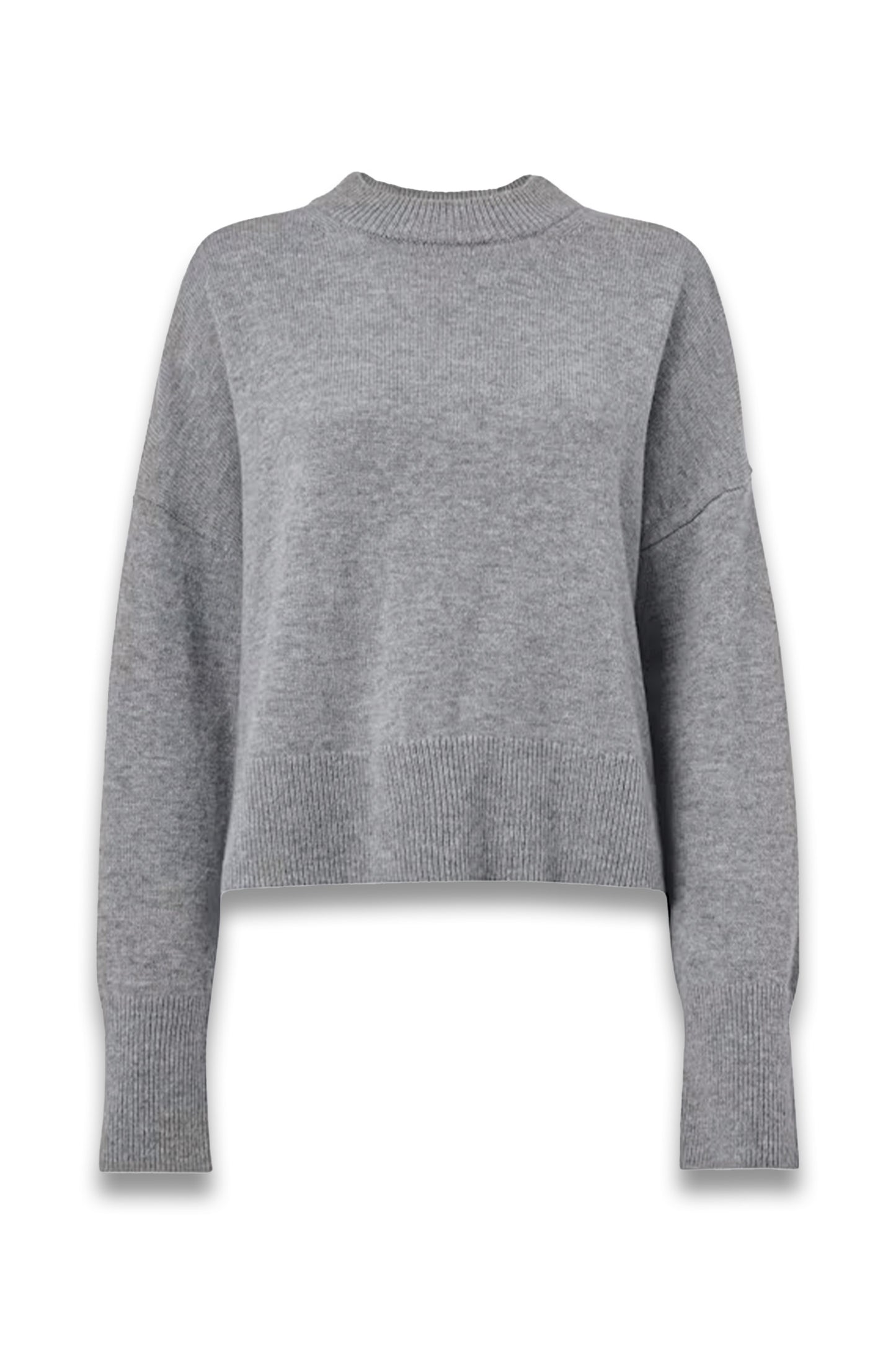 Dark Grey Cashmere Blend Split Back Knit