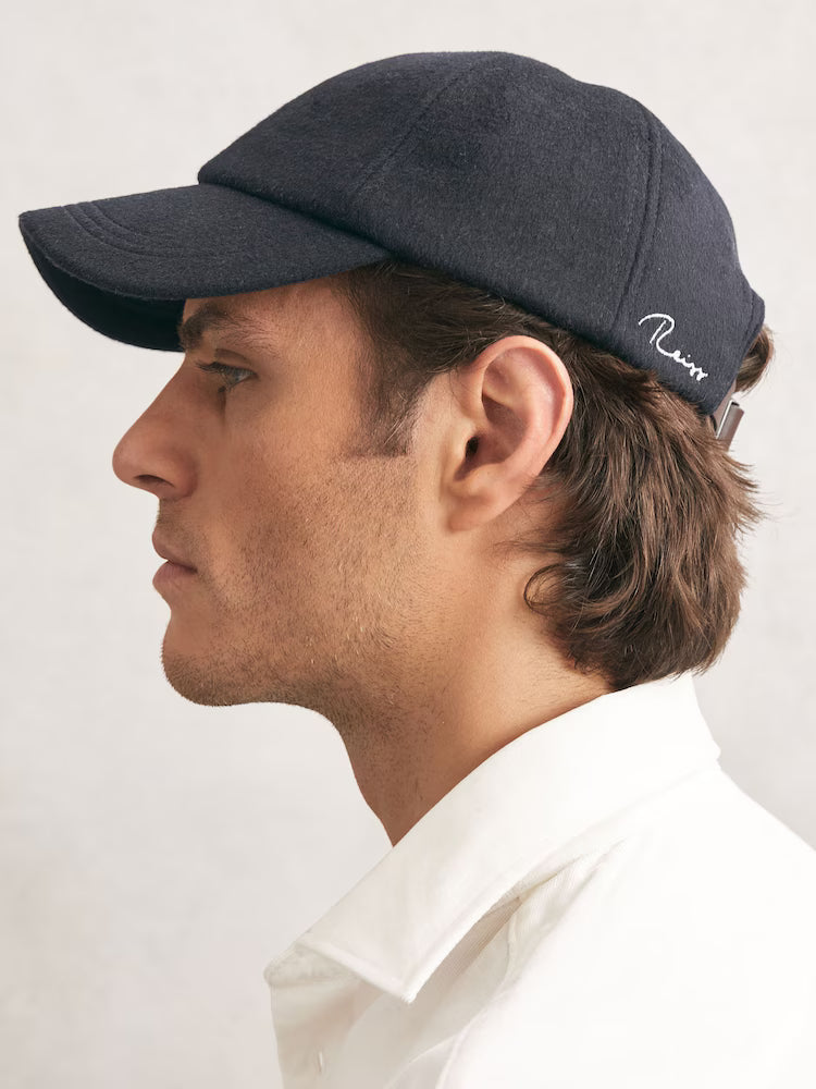 Sable Wool-Blend Baseball Cap in Navy