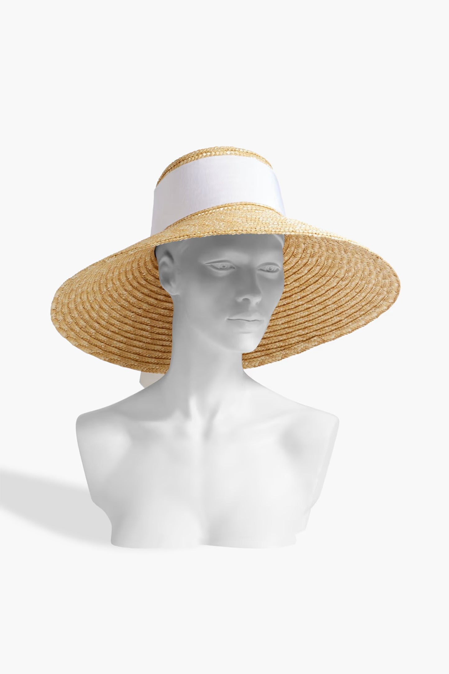 Mirabel Grosgrain-Trimmed Straw Sunhat