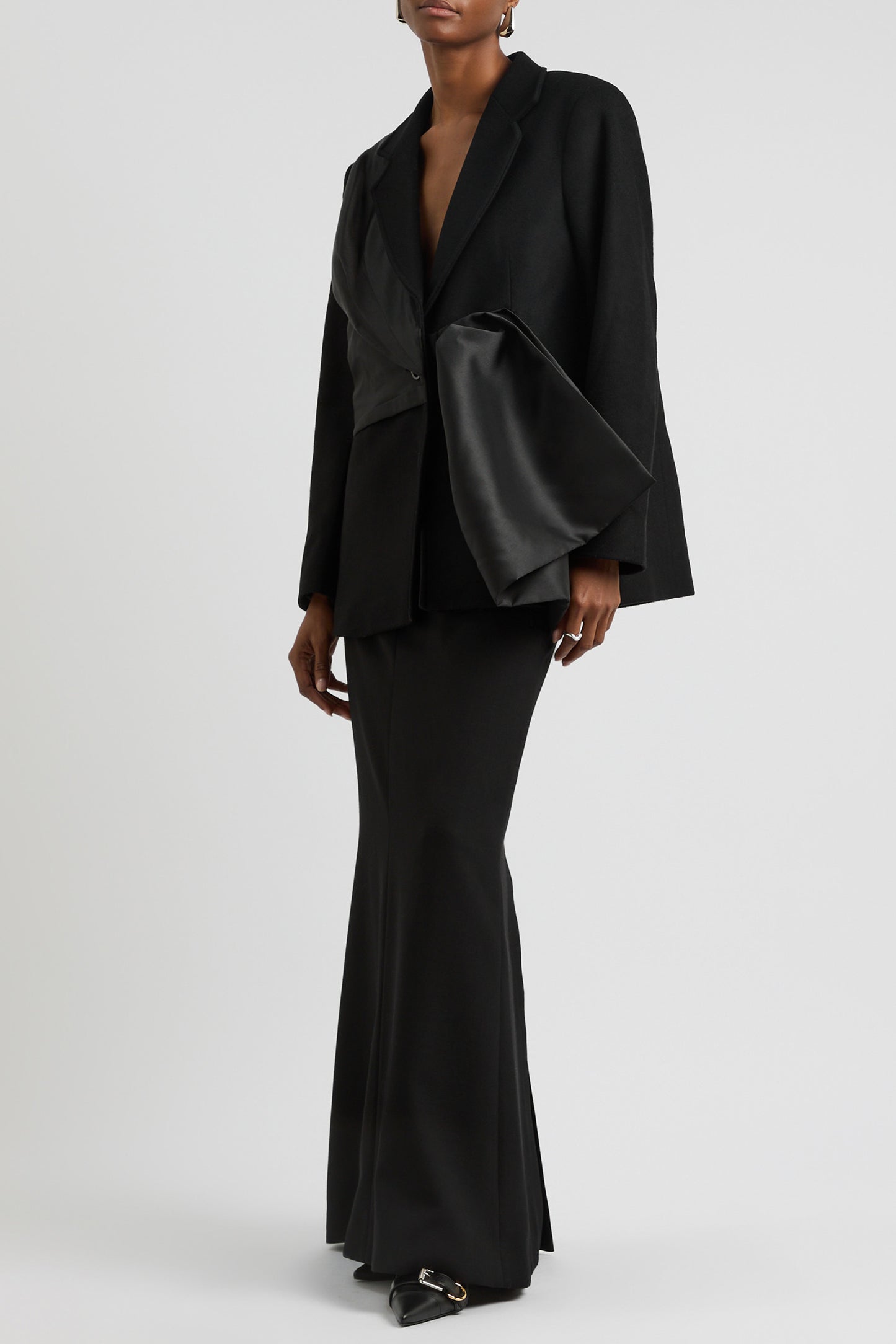 Bow-embellished Wool-blend Jacket