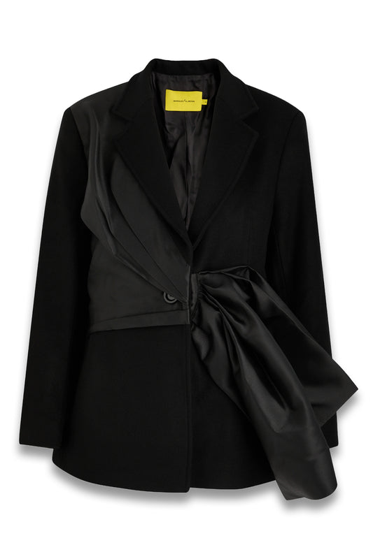 Bow-embellished Wool-blend Jacket