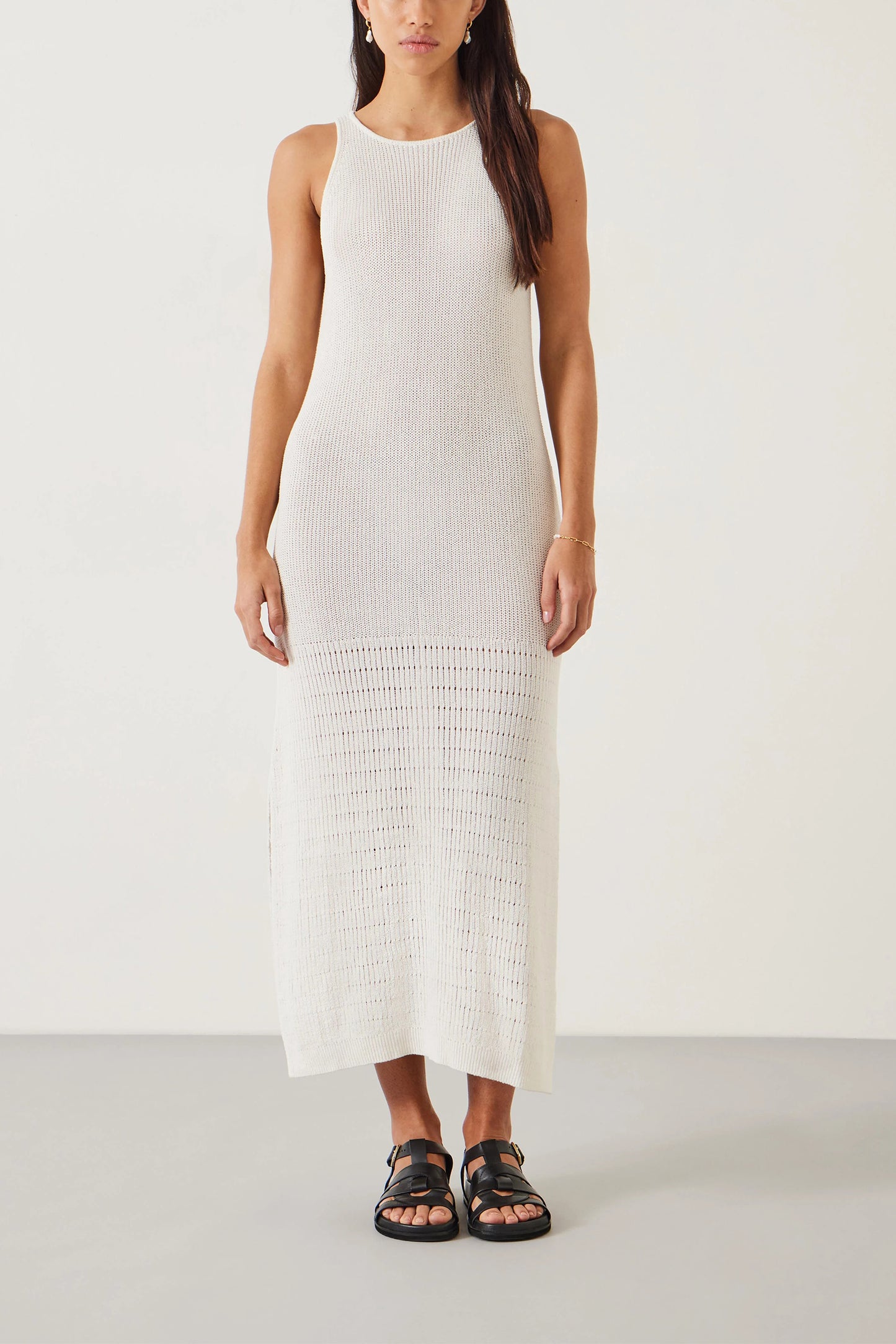 Clara Knitted Soft White Dress