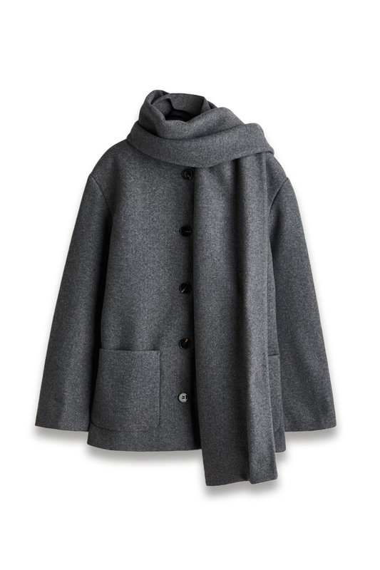 Scarf-Detail Coat