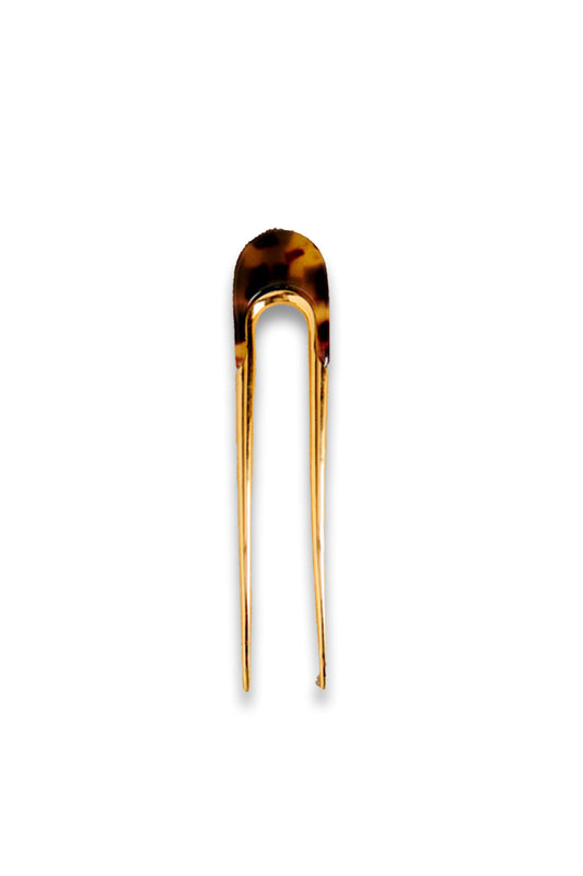 Gladys Hair Pin In Gold Tortoiseshell