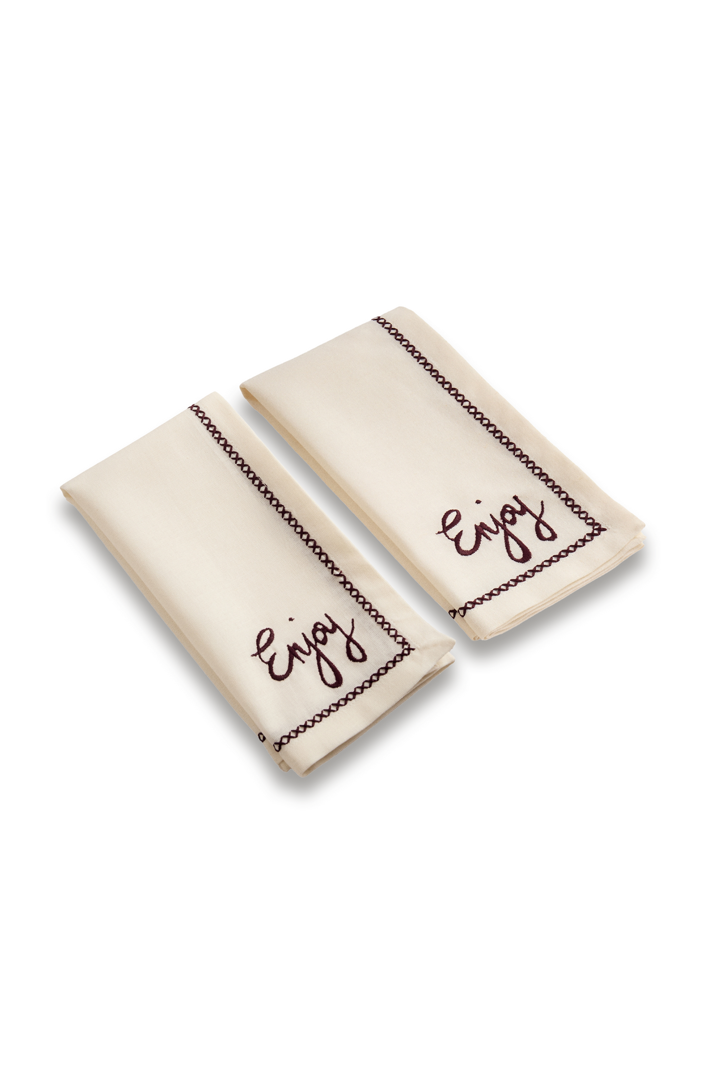 Set of 4 Cotton with Linen Enjoy Napkins