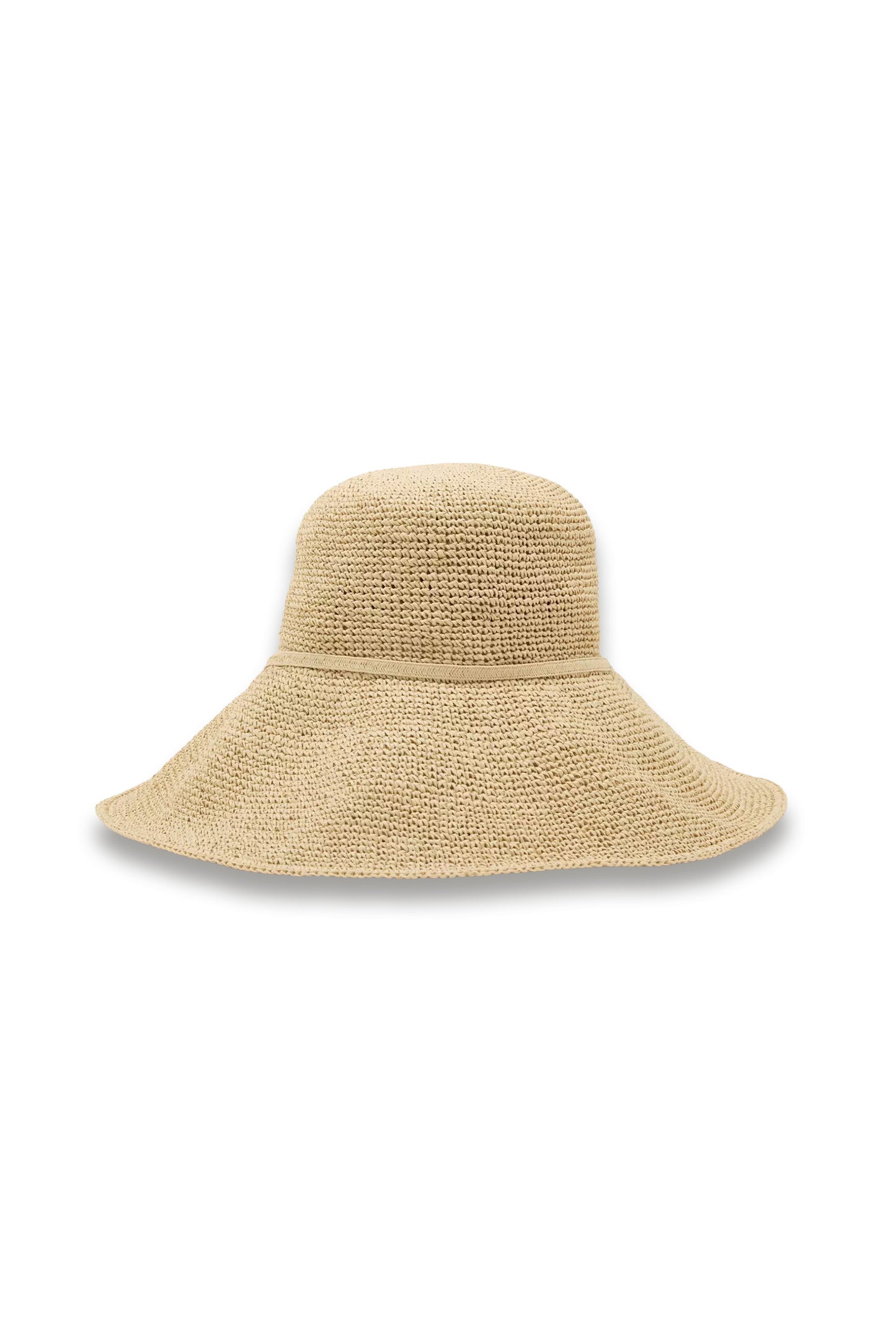 Straw-Effect Beaded-Strap Hat in Natural