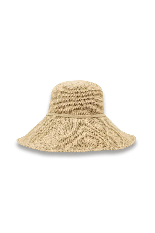 Straw-Effect Beaded-Strap Hat in Natural