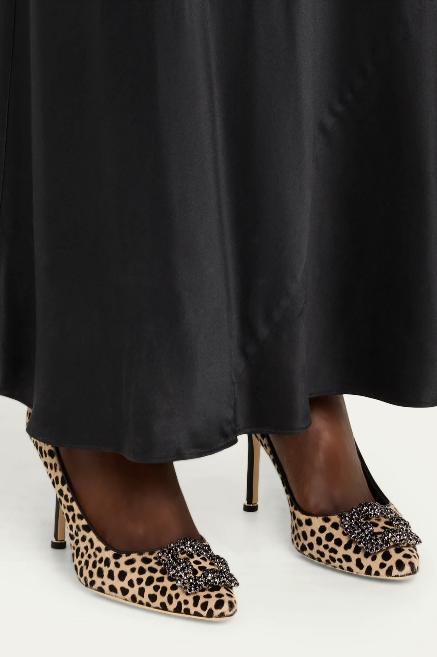 Hangisi Calf Hair Pumps with Crystal Buckle