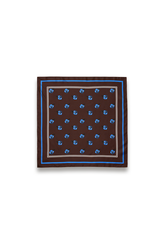Mini Geo Rose Silk Twill Scarf
