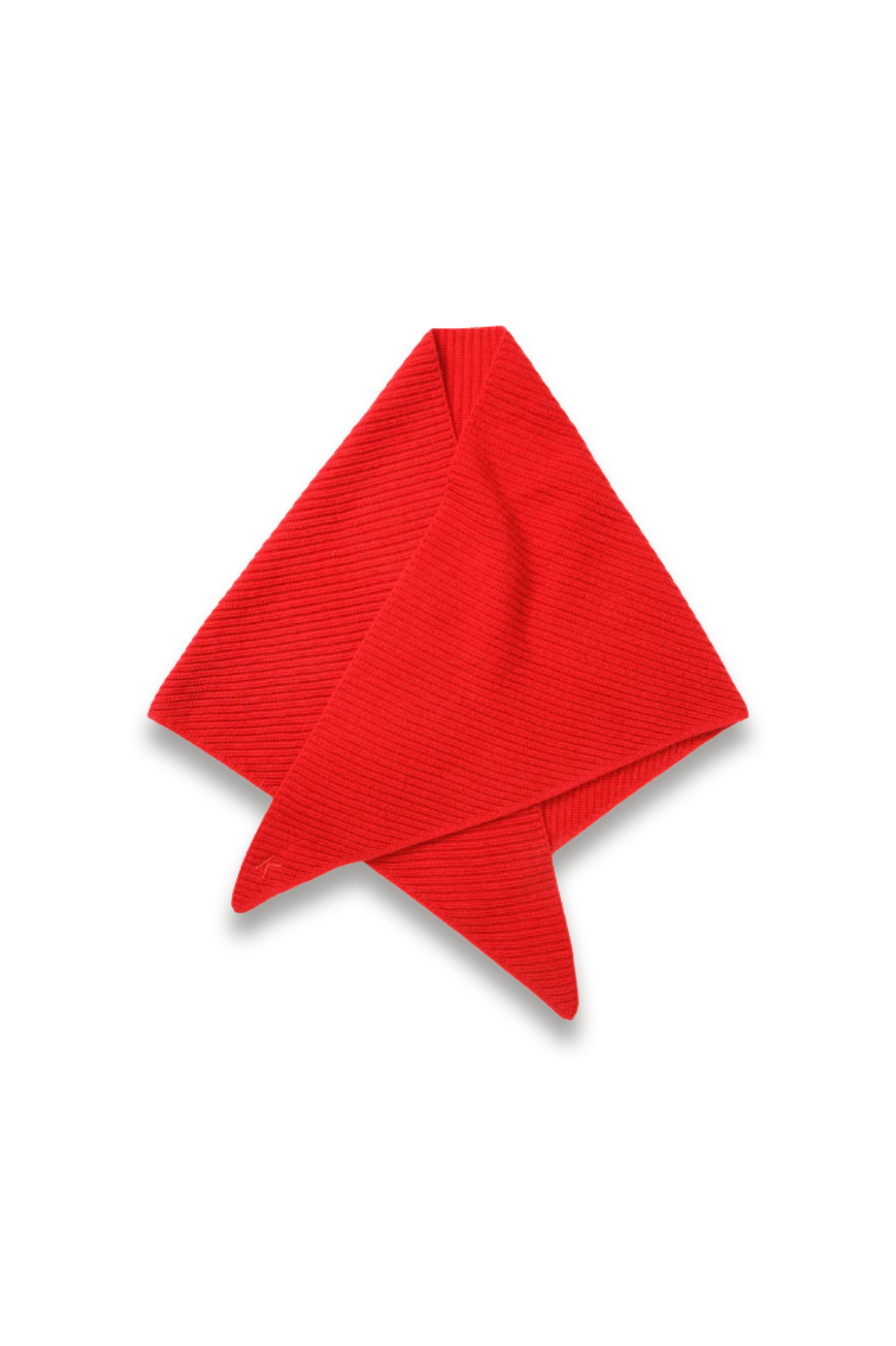 Triangle Knitted Cashmere Scarf in Red