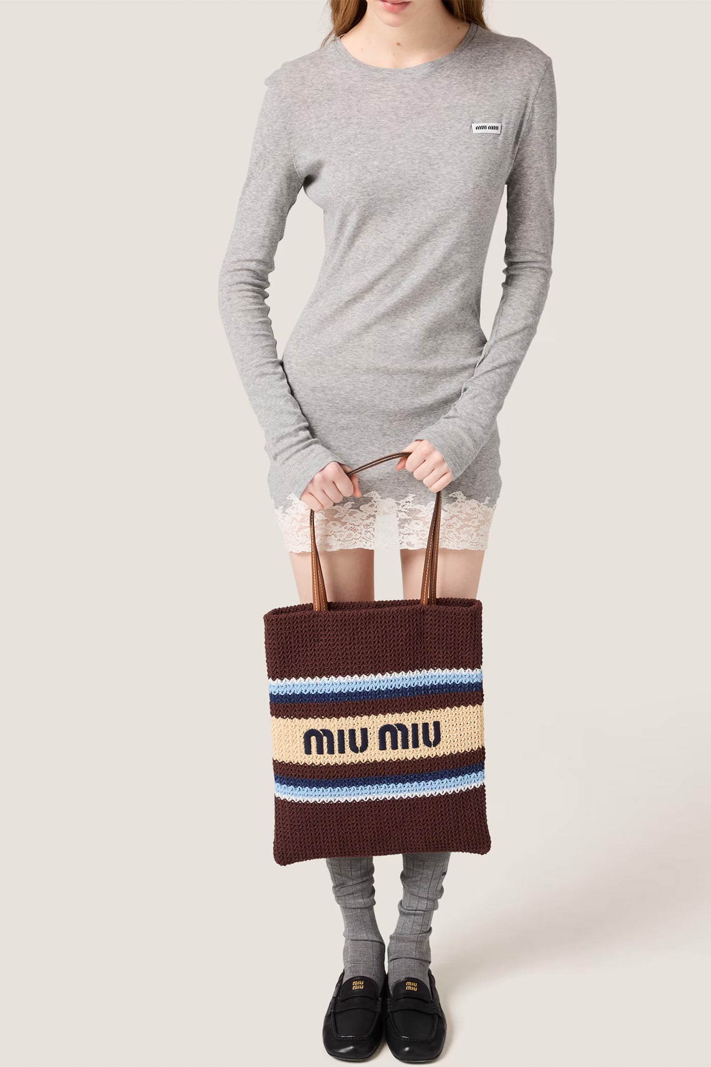 Raffia-effect woven tote bag