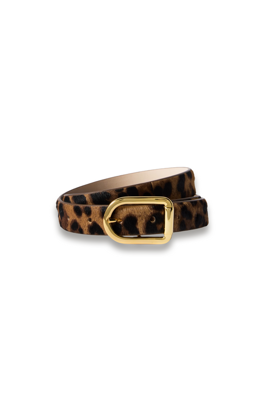 Mija leopard-print calf hair belt