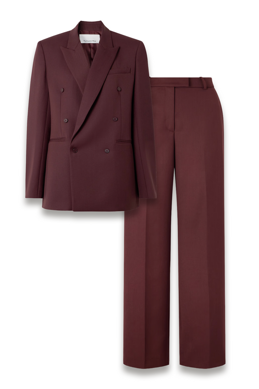 Monterey Oversized Double-breasted Woven Blazer and Lenora Straight-leg Pants