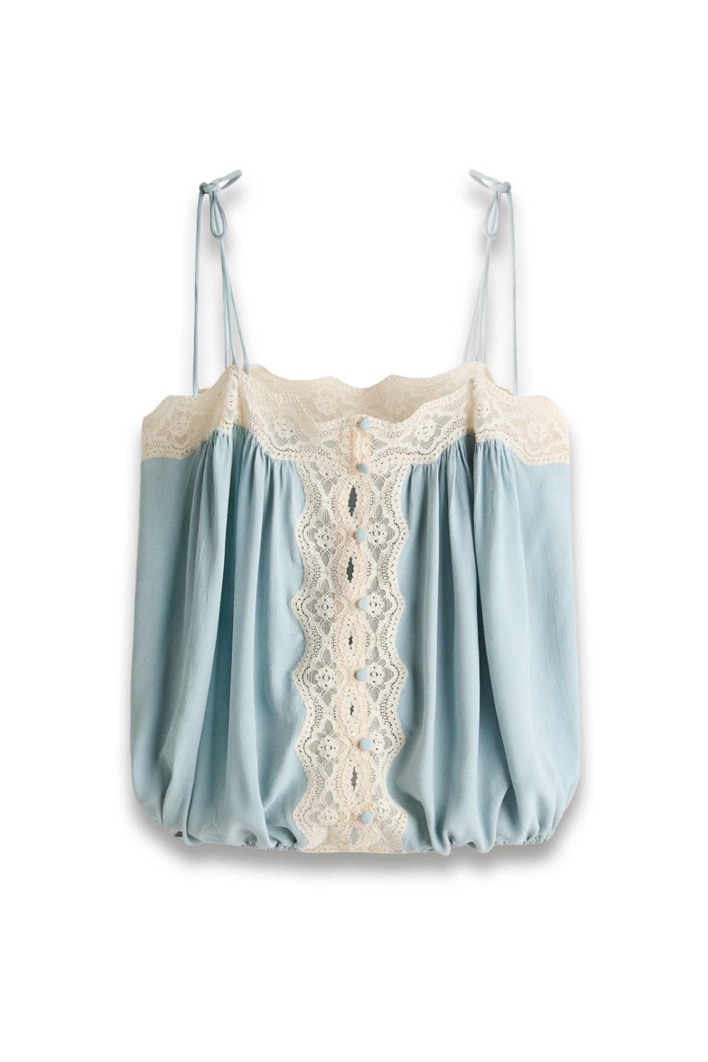 Lace-trimmed Tie-strap Top