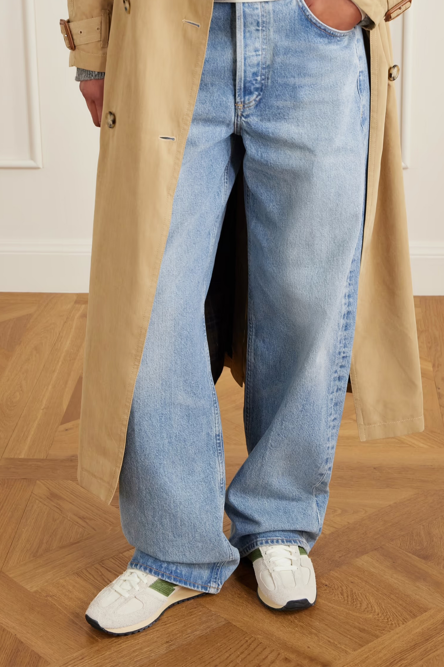 471 Leather-trimmed Brushed-suede Sneakers