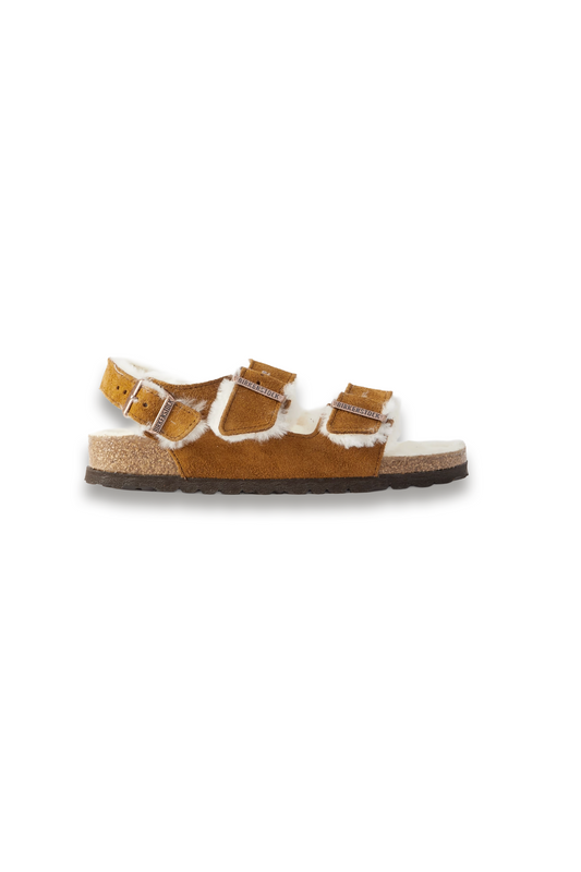 Milano Shearling-Lined Suede Sandals