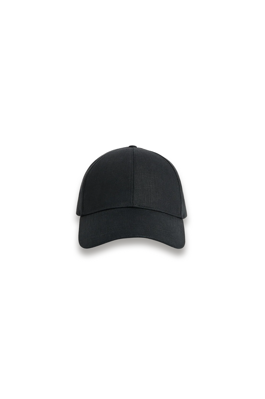 Black Linen Cap