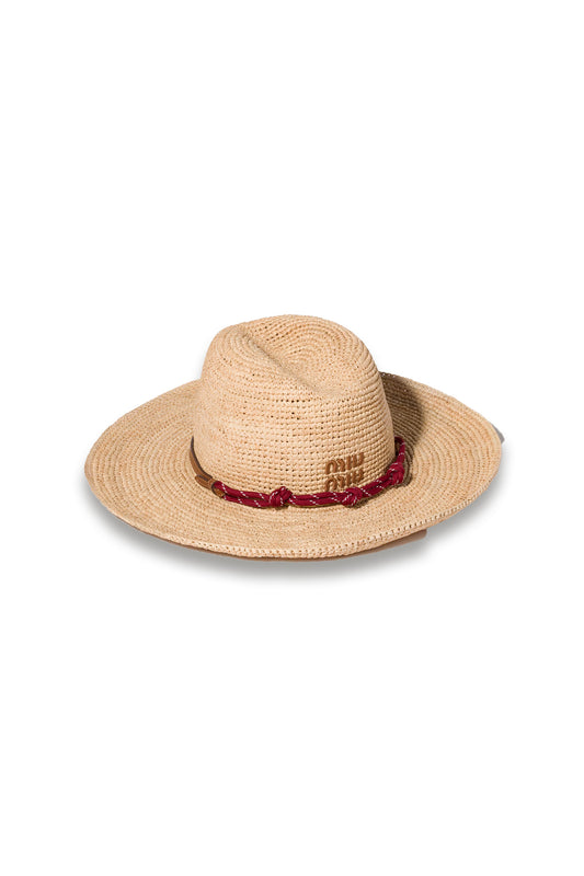 Raffia and Leather Hat