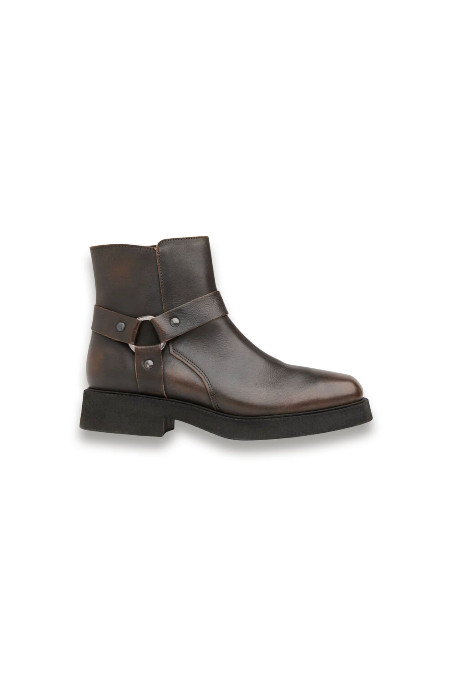 Brown Matteo Burnished Biker Boot