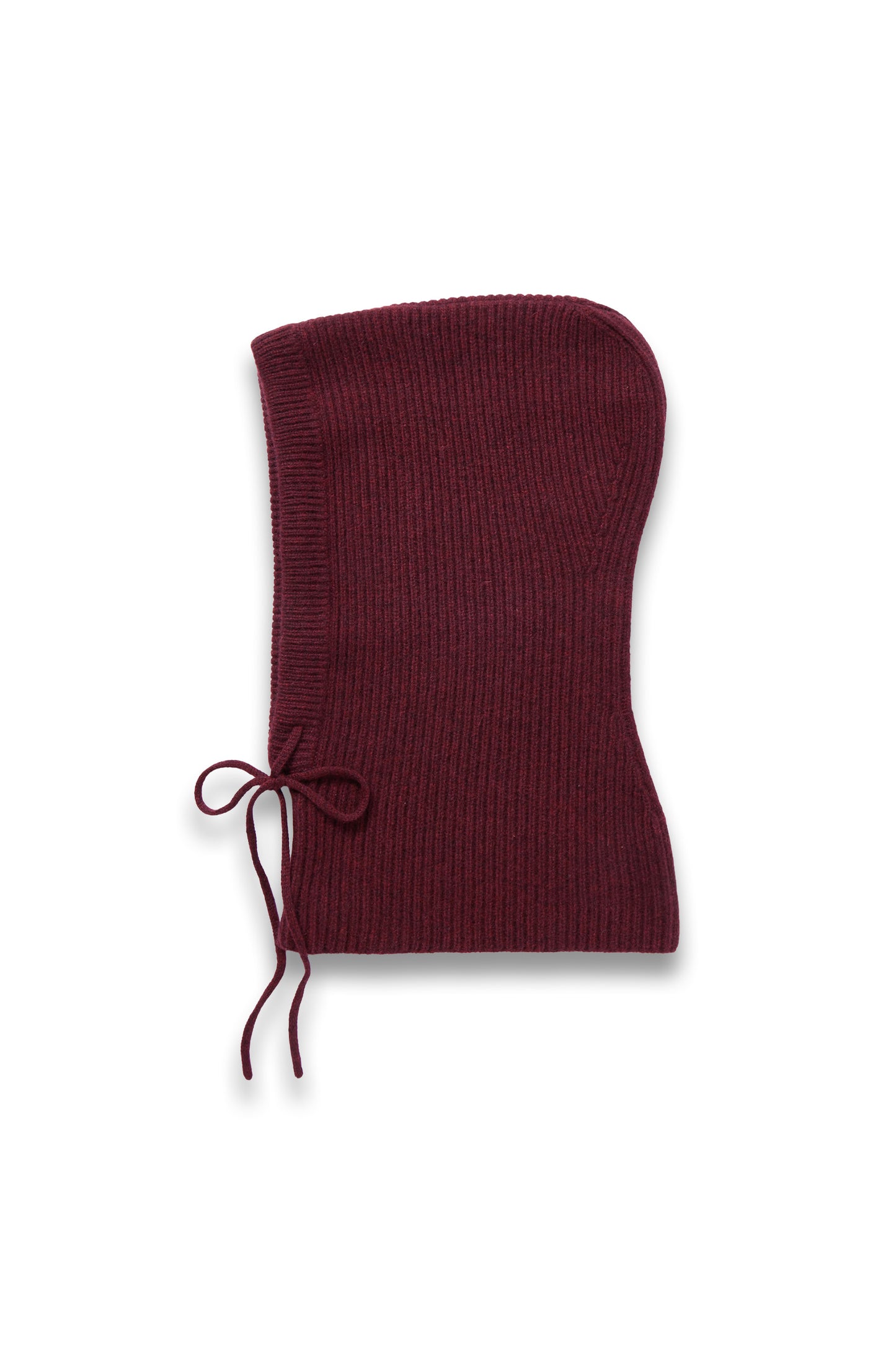 Klosters Ribbed Cashmere Balaclava in Burgundy