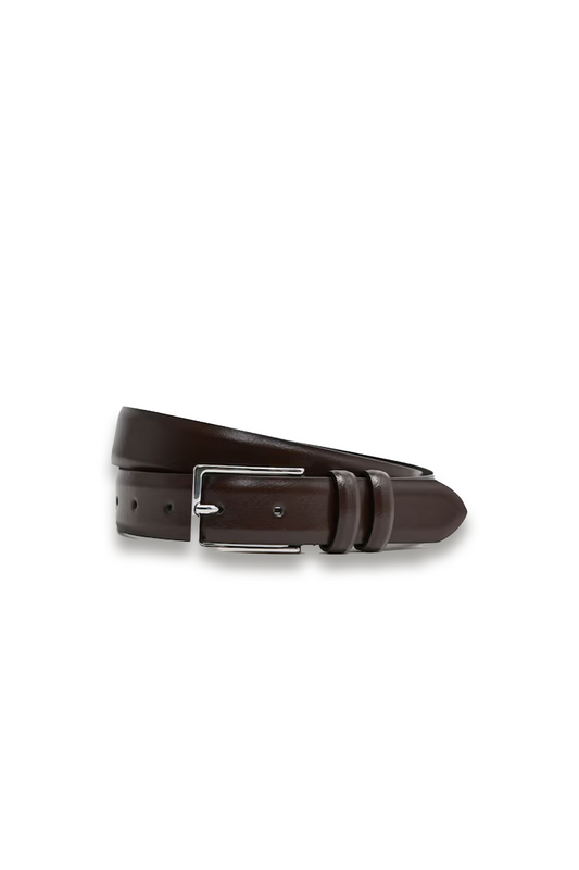 Dante Smooth Leather Belt in Chocolate