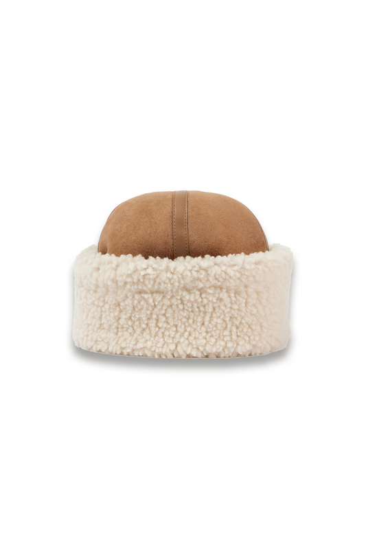 Shearling and Leather Hat