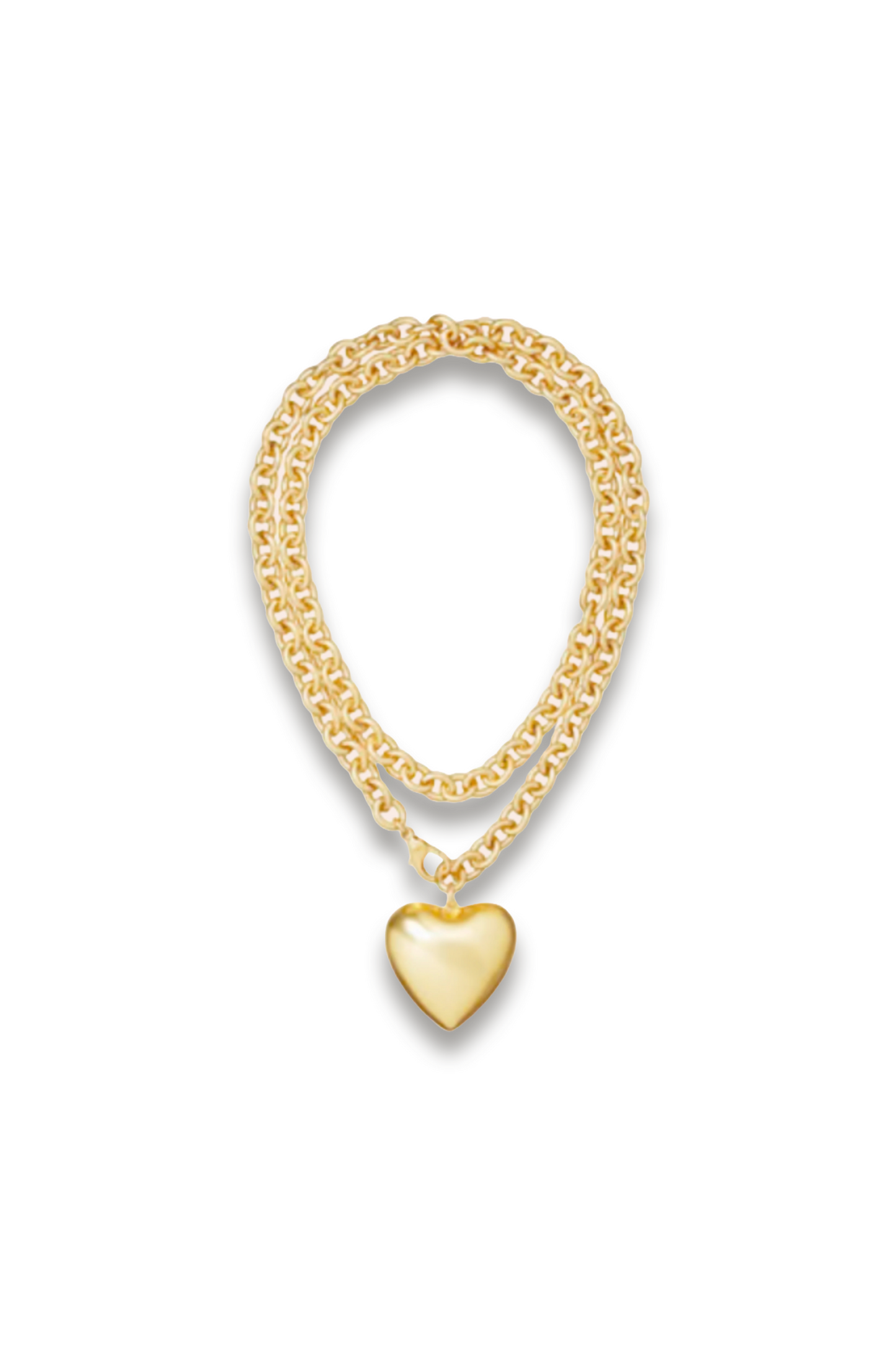 The Puffy Heart Necklace In Gold
