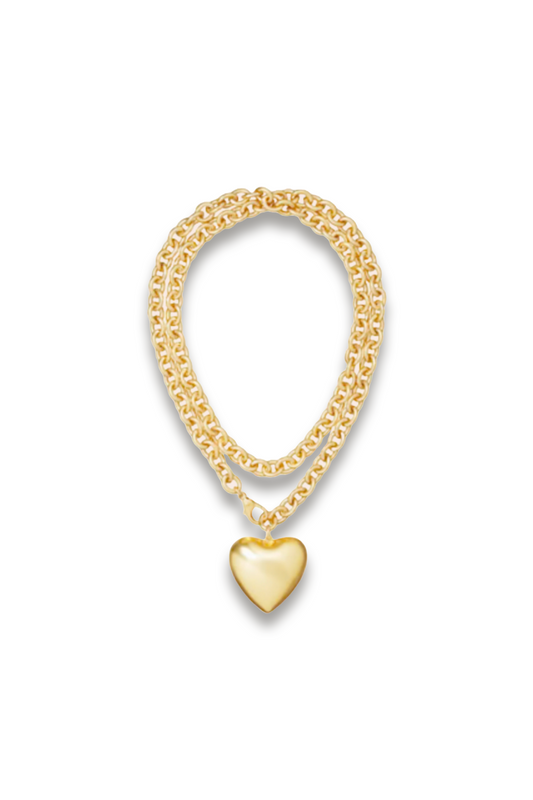 The Puffy Heart Necklace In Gold