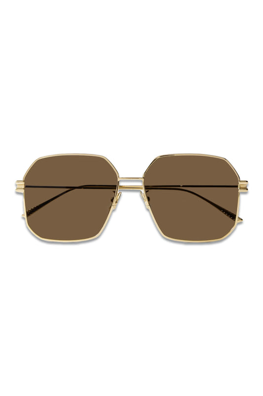 Hexagon-Frame Gold-Tone Sunglasses