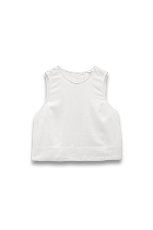 Off White Vera Linen Blend Shell Top