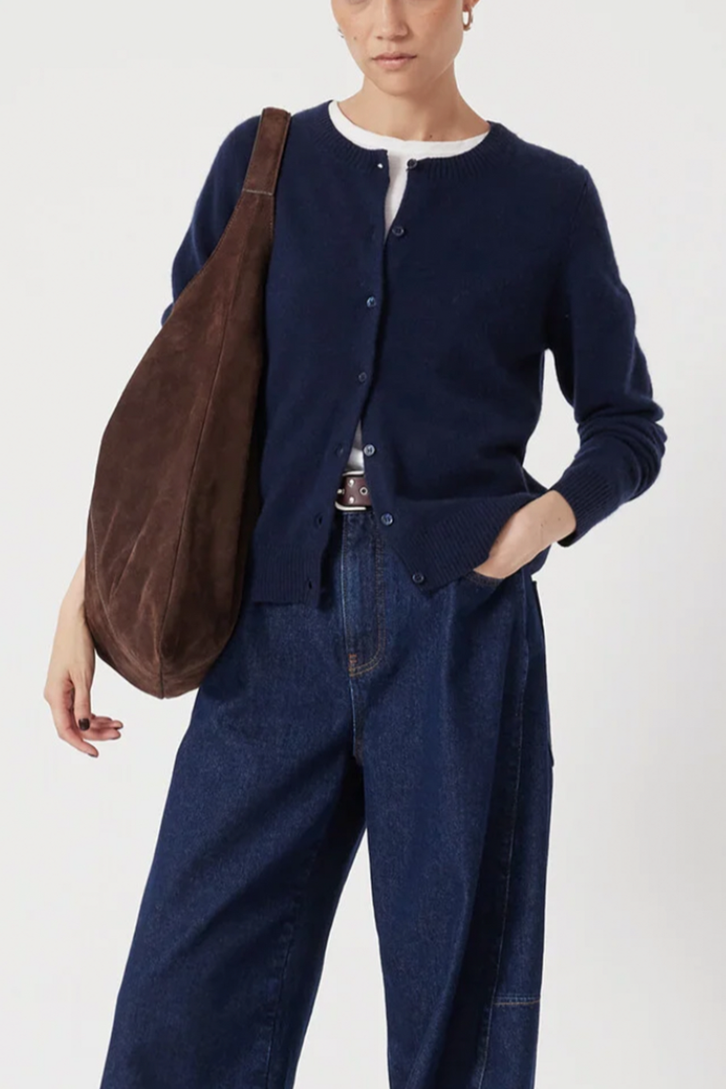 Daphne Cashmere Button Through Slim Cardigan