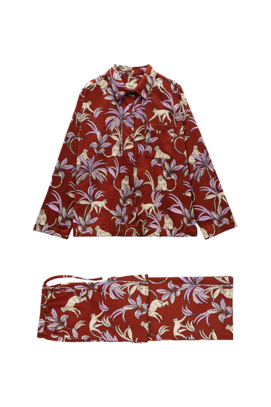 Jungle Monkeys Sadie Cotton Flannel Pyjamas