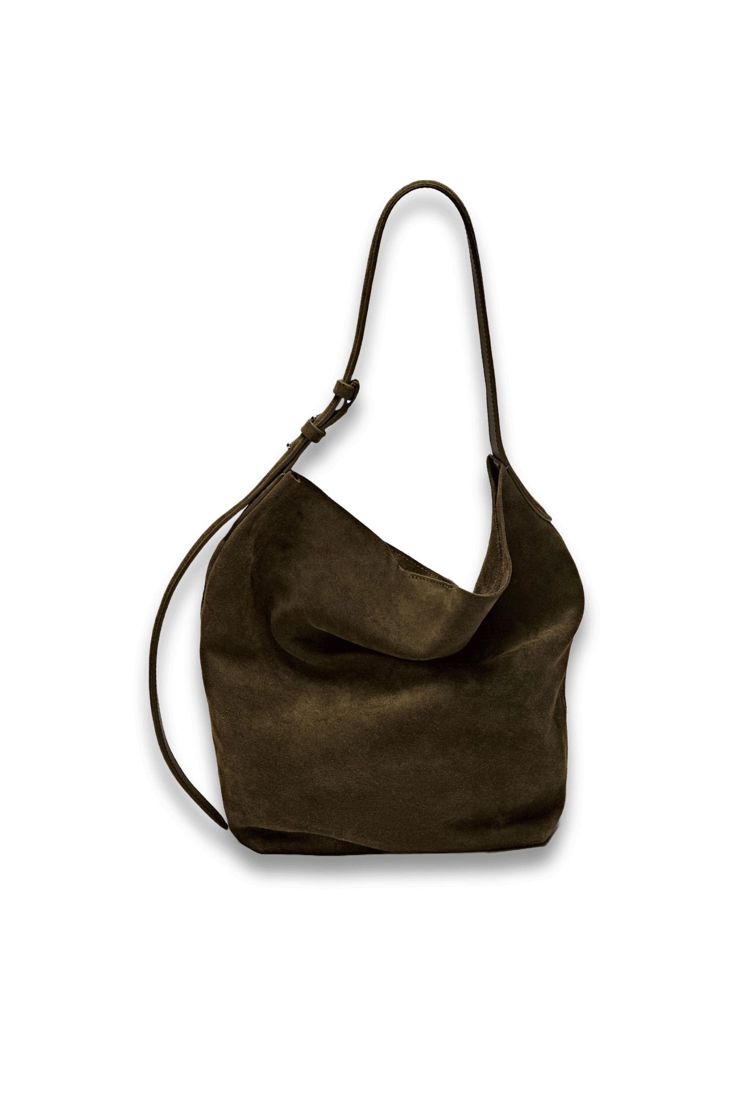 Split Suede Leather Bucket Bag
