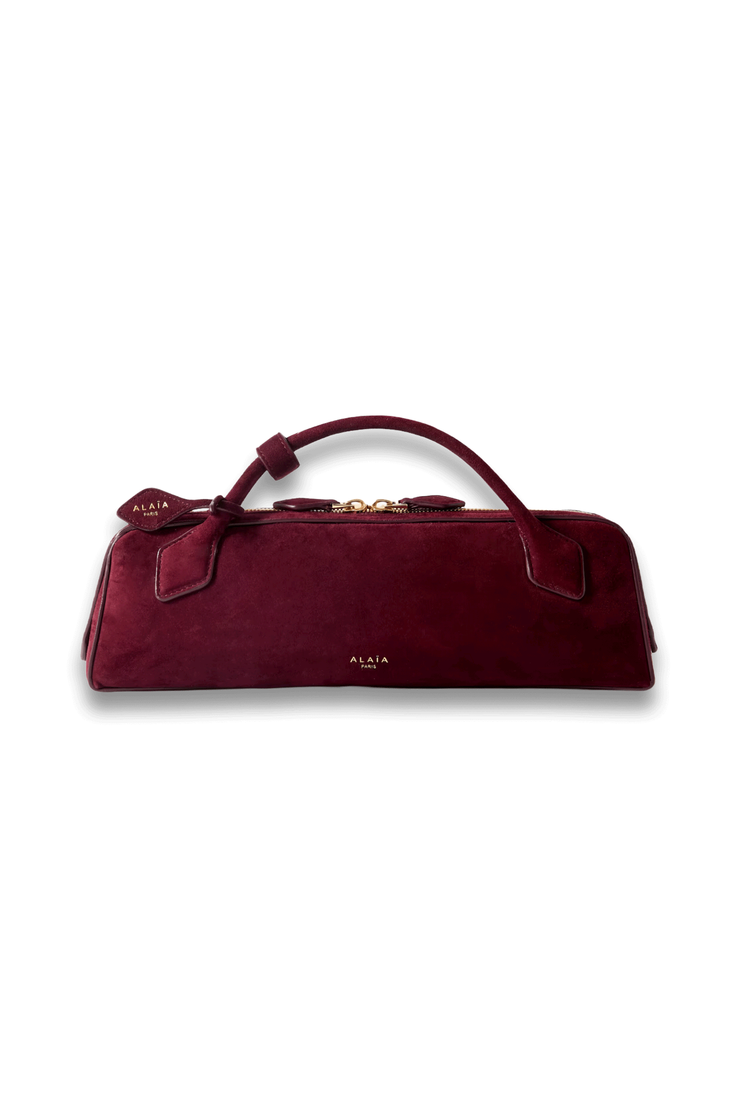 Le Teckel Leather-Trimmed Suede Clutch