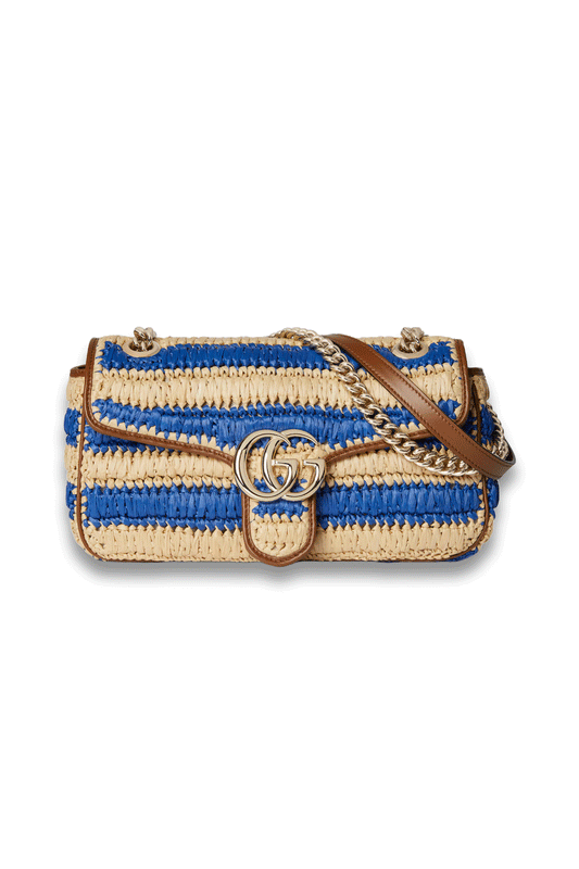 GG Marmont Woven Medium Shoulder Bag