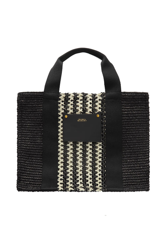 Aruba Small Grosgrain-Trimmed Crocheted Cotton-Blend Shoulder Bag