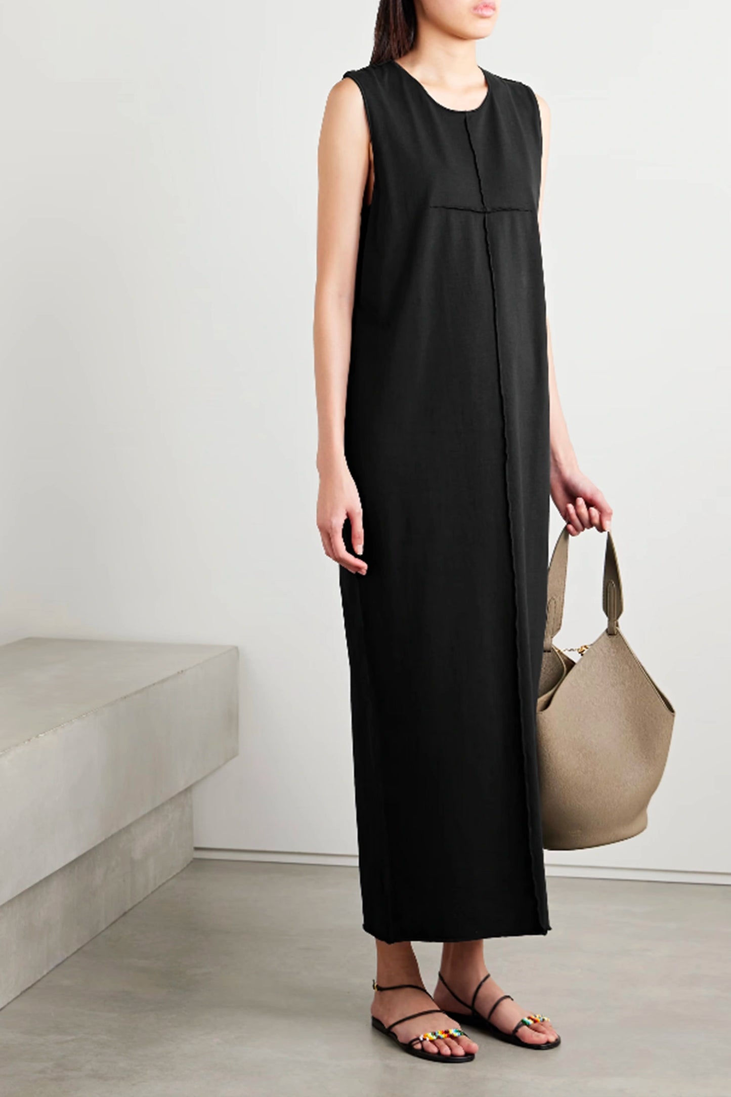 Hal Paneled Cotton-jersey Midi Dress