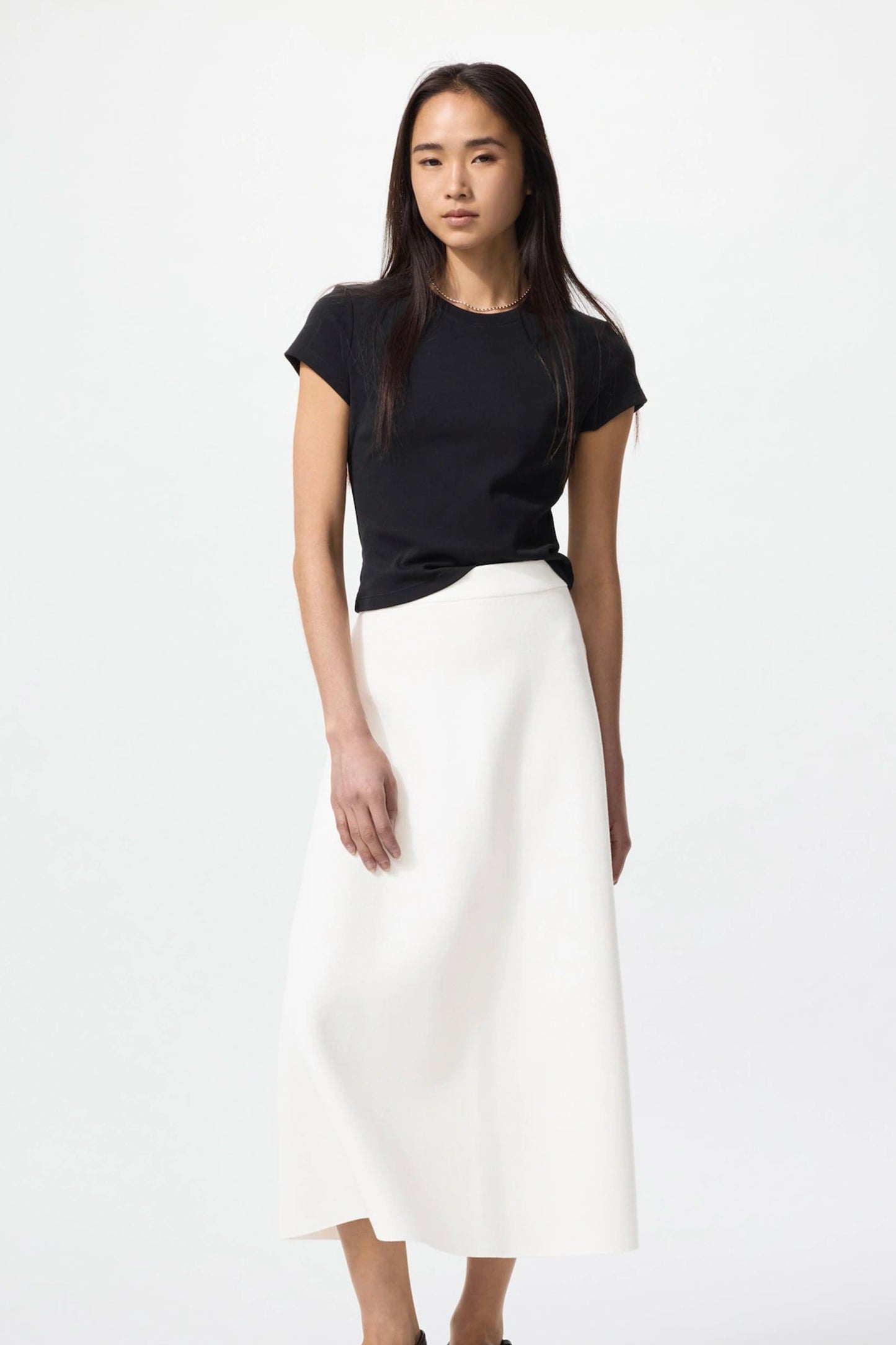 Washable Milano Ribbed Flare Skirt