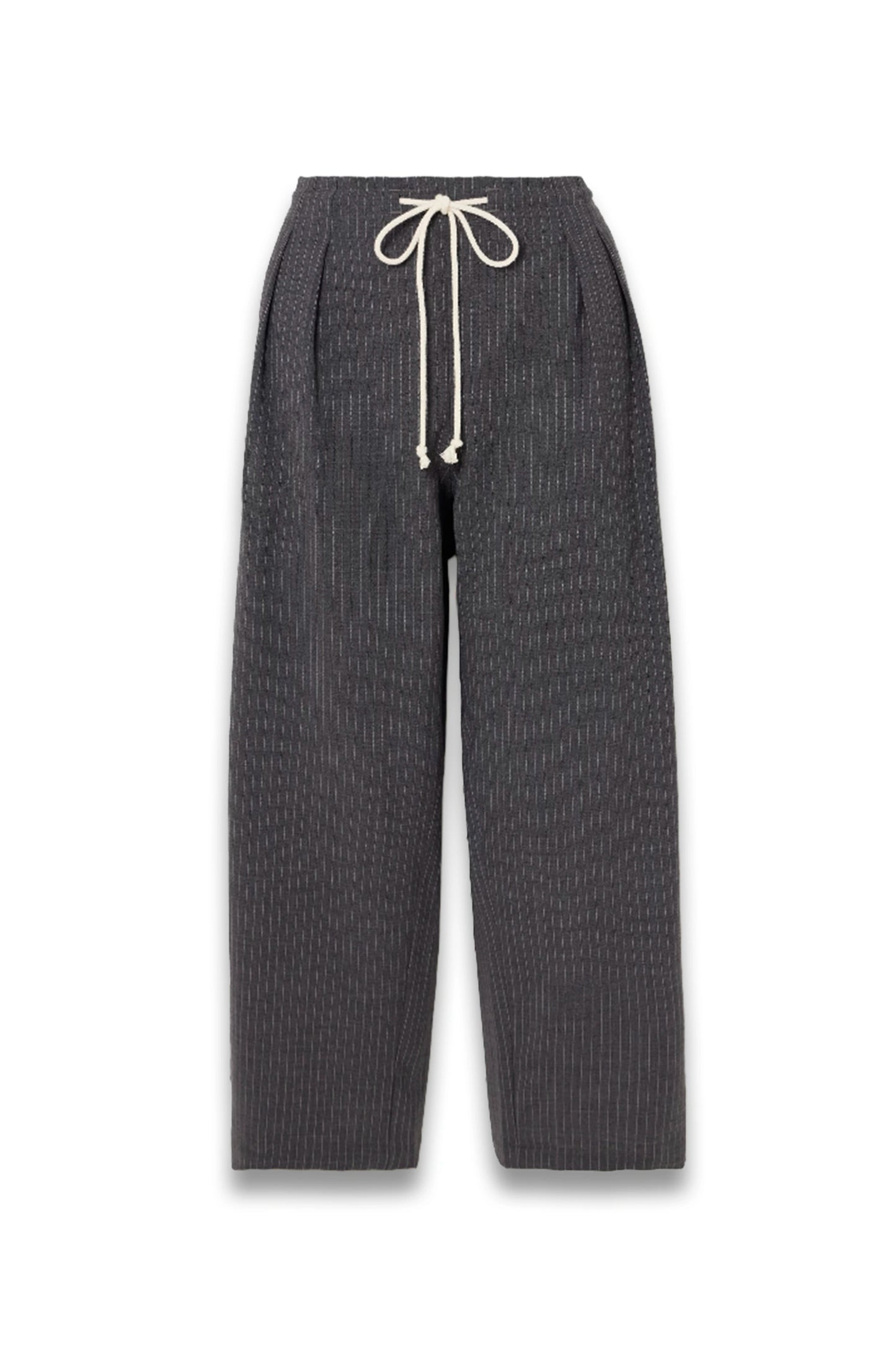 Cosy Pinstriped Pleated Wool-blend Flannel Wide-leg Pants