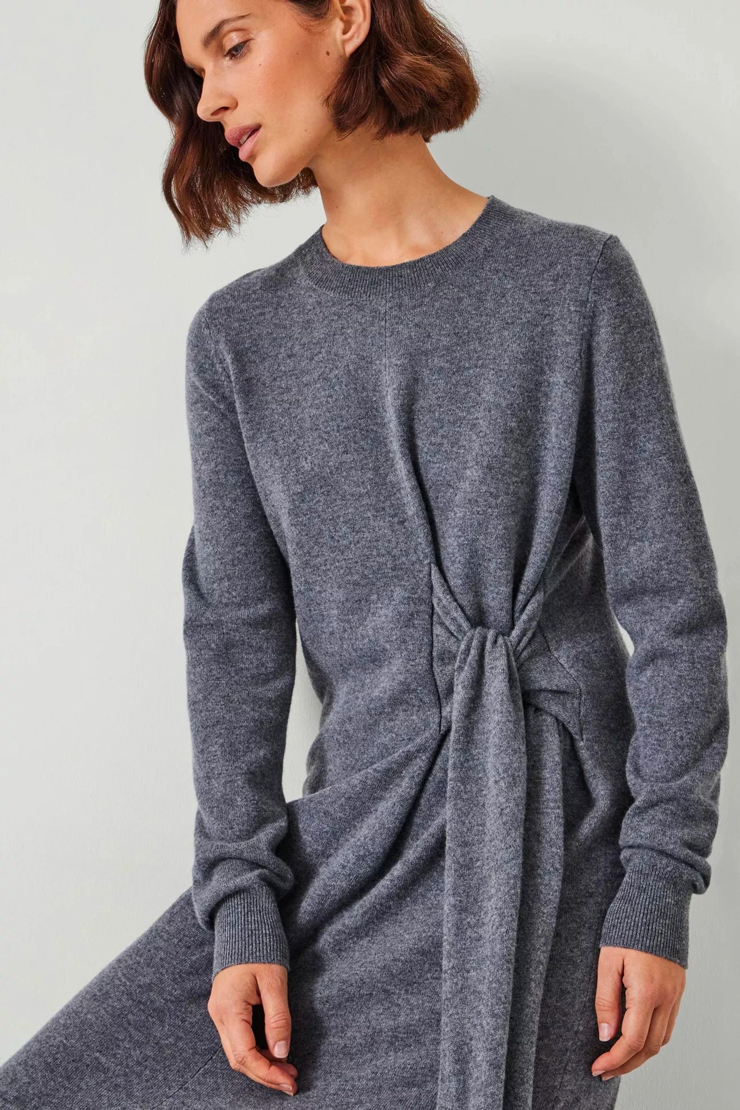 Tilly Tie Waist Merino Wool Midi Dress