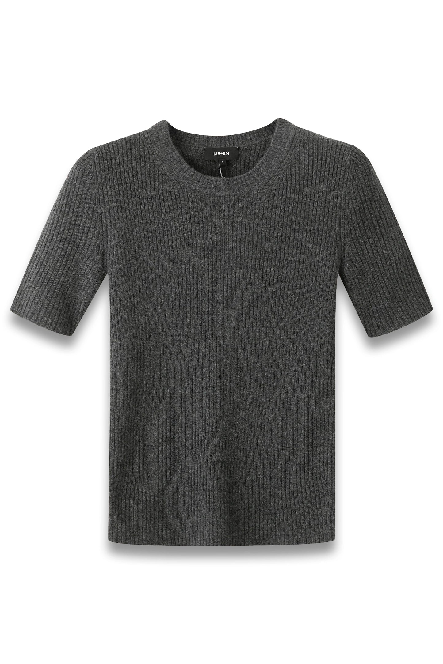 Cashmere Slim Rib Knit Tee