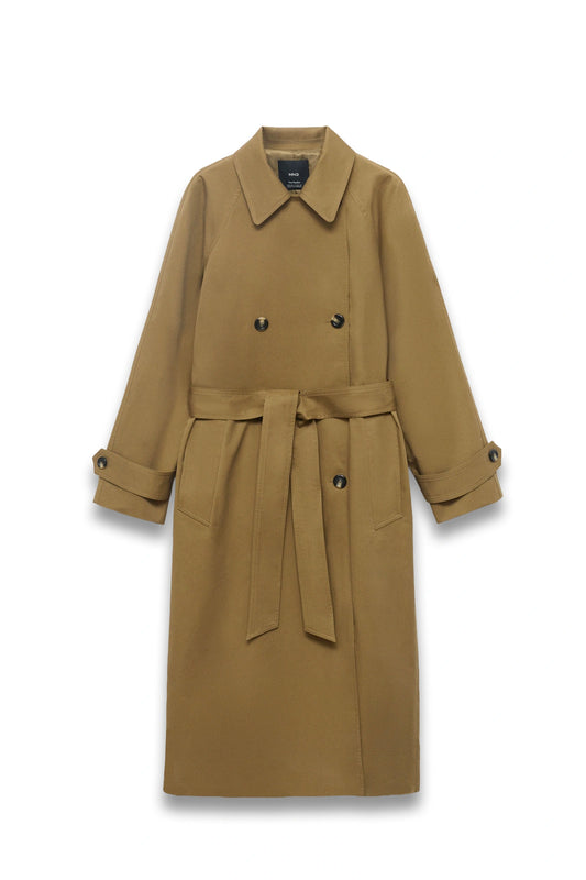 Long Double-breasted Trench Coat