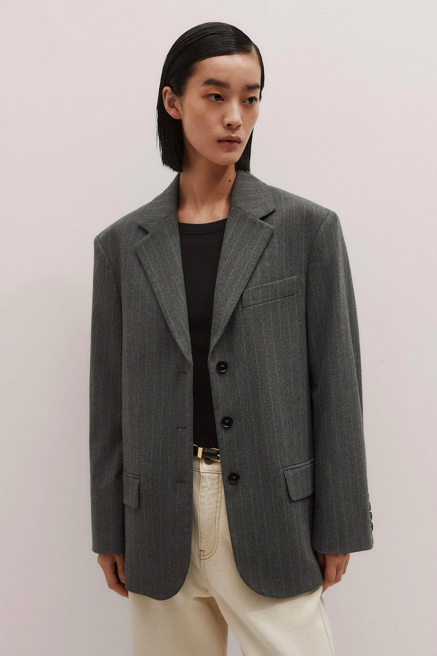 Pinstripe Intelligent Oversized Blazer