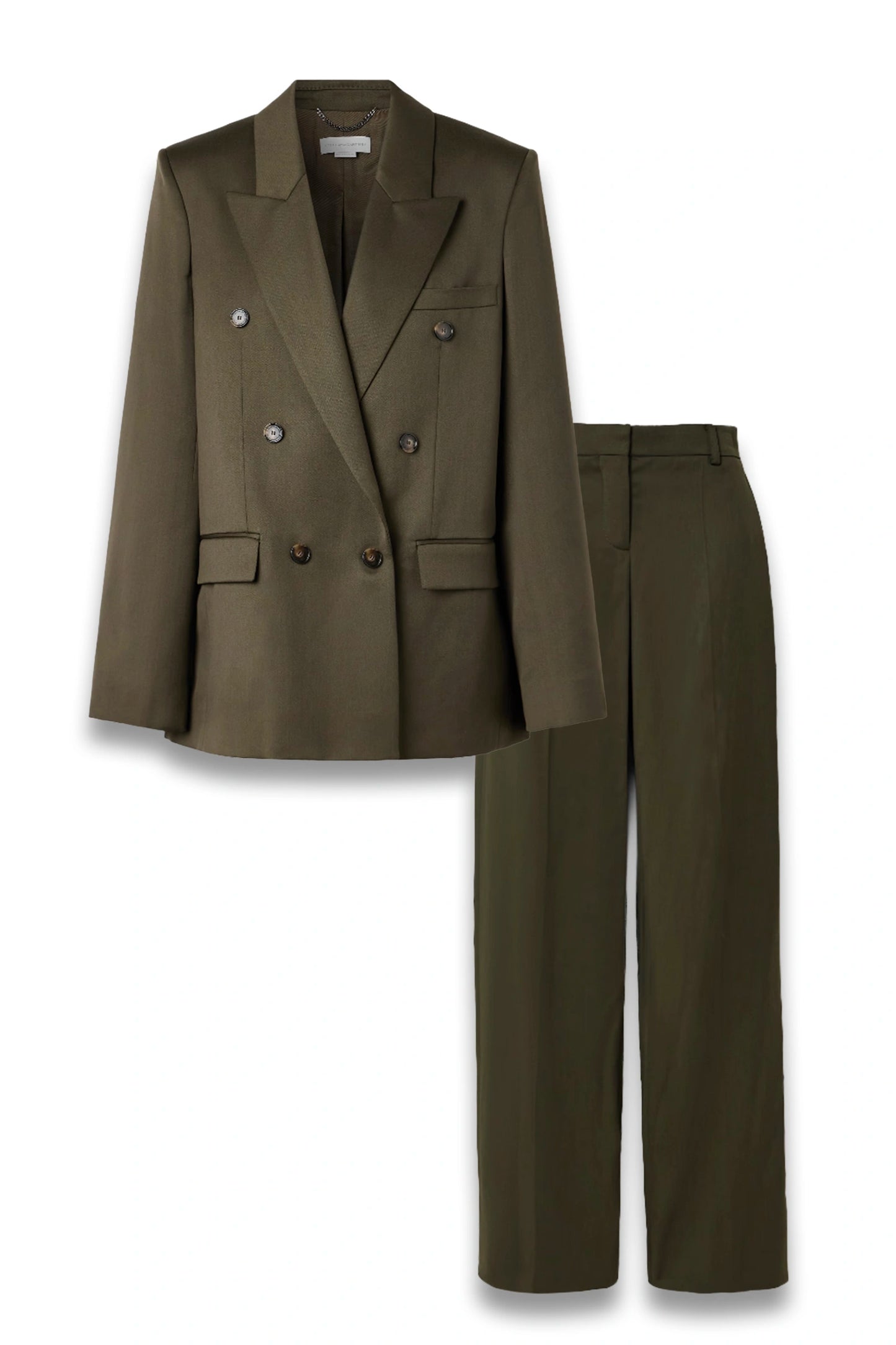 Double-breasted Wool-crepe Blazer and Wool Wide-leg Pants