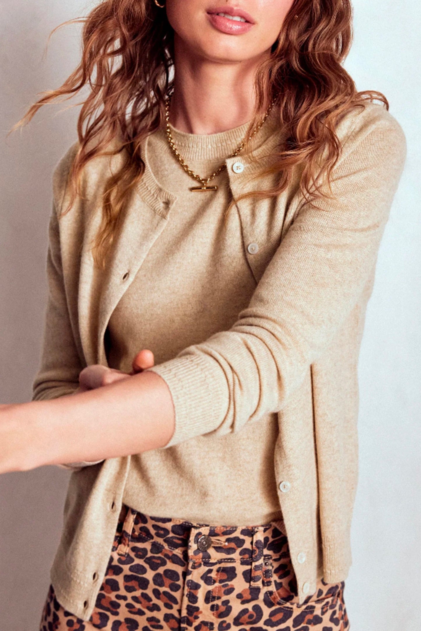 Eva Cashmere Crew Cardigan