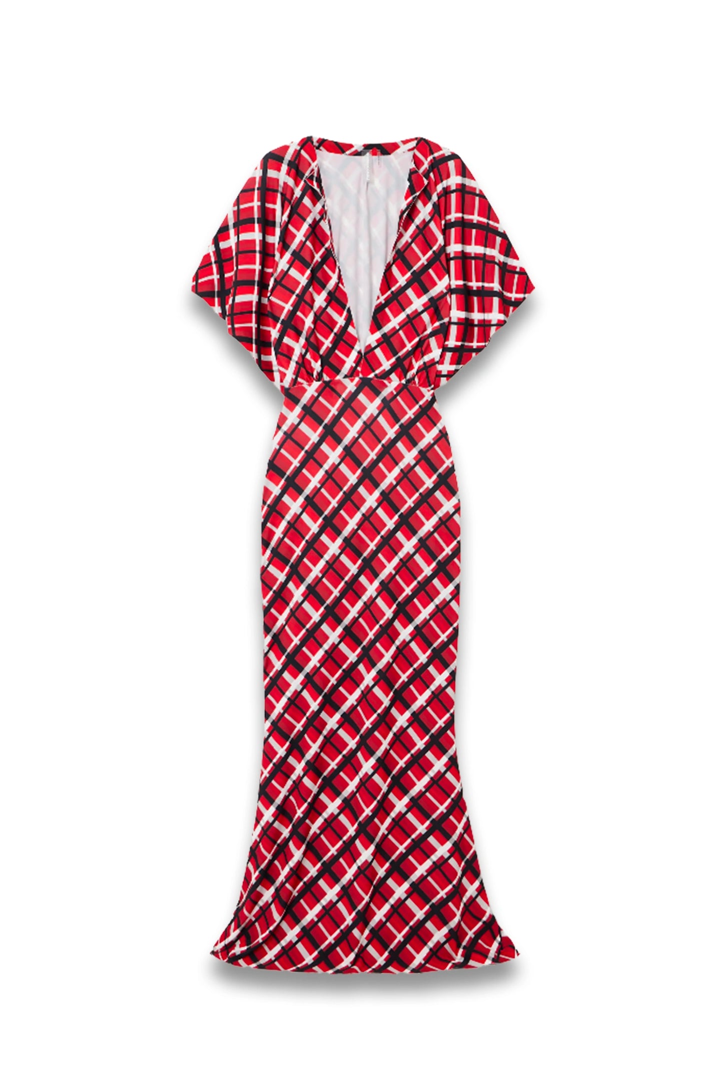 Obie Checked Stretch-jersey Gown
