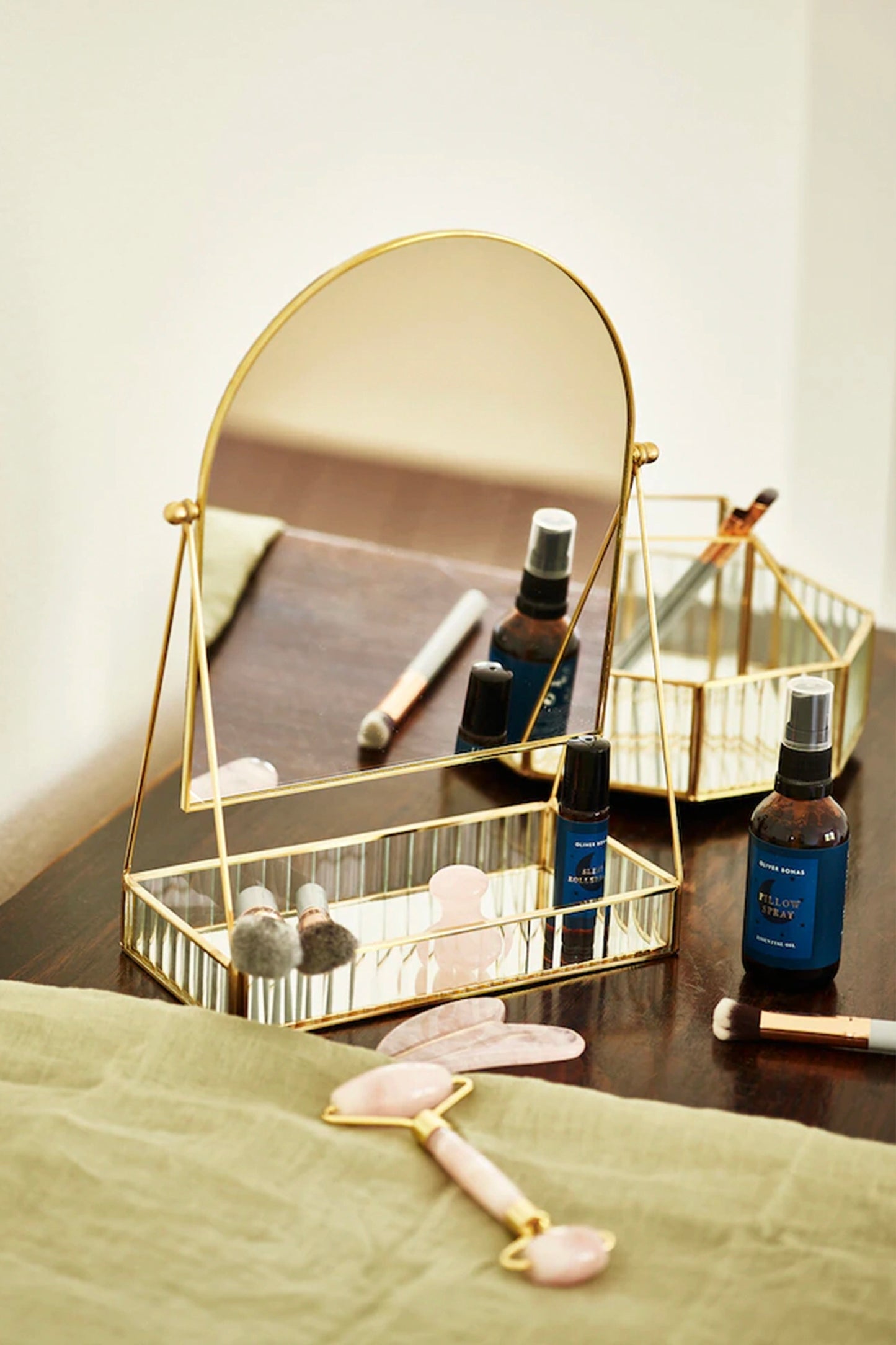 Loire Gold & Glass Dressing Table Mirror